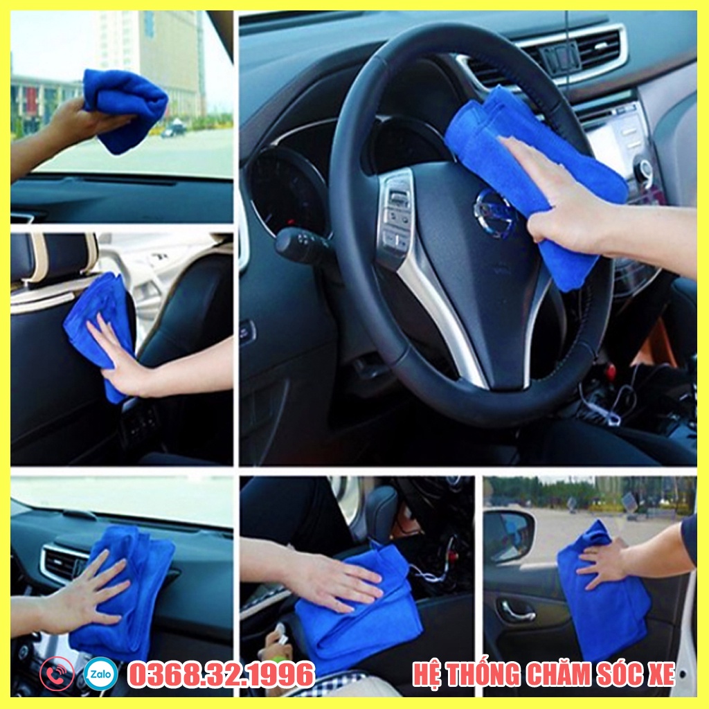 Khăn lau đa năng Vải Microfiber lau đồ dùng, dụng cụ lau xe ô tô, xe máy