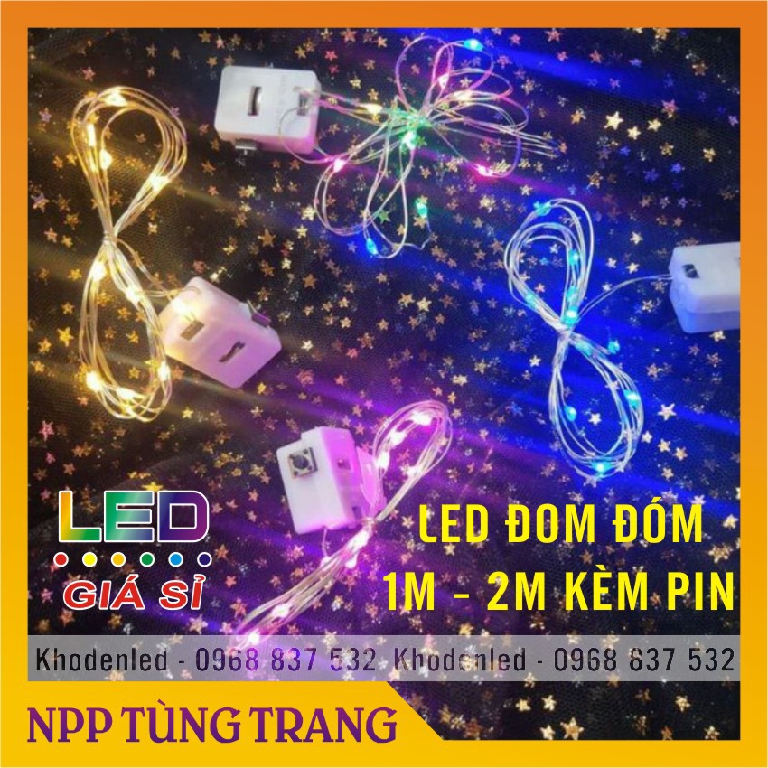 Đèn led đom đóm kèm sẵn pin dài 2 mét - 1 mét - 0,5 mét