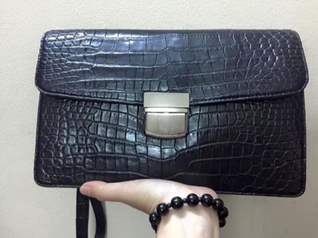 Clutch Nam Da Cá Sấu size 26-17-6