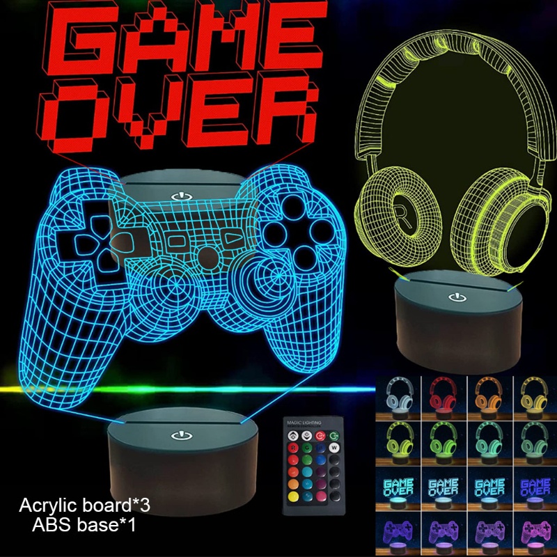 Đèn Led 3D Điều Khiển Từ Xa 16 Màu Sắc Thay Đổi Kèm Phụ Kiện