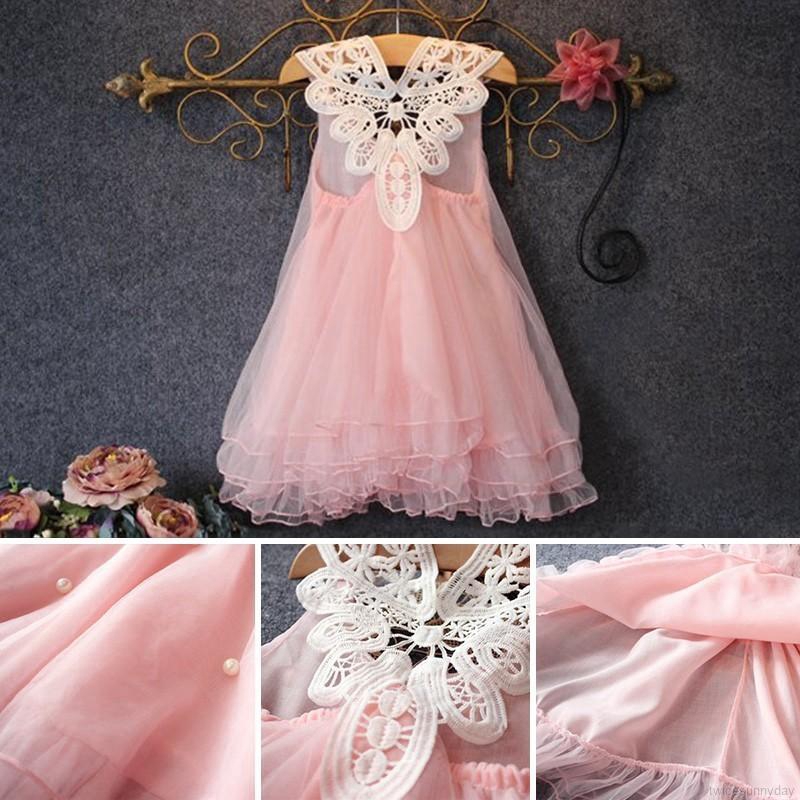 Đầm xoè Tutu phối ren hoa phong cách công chúa cho bé gái