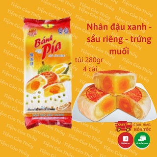 Bánh Pía Tân Huê Viên nhân đậu xanh sầu riêng trứng muối 280gr có 4 cái bánh