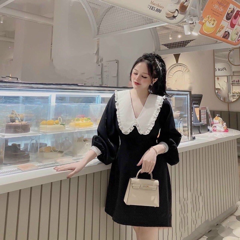 ĐẦM ĐƯN PHỐI CỔ SEN SIÊU XINH