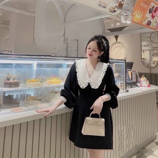 Đầm đưn phối cổ sen siêu xinh