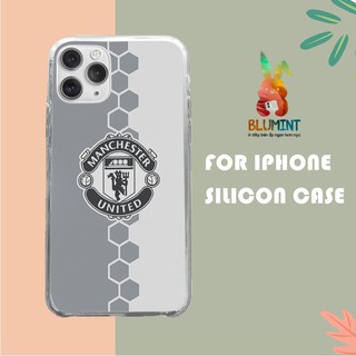 Ốp lưng iphone silicon chống bẩn đội bóng Manchester United gray cho Ip 5 đến 11 12 Pro Max BLUMAN0049