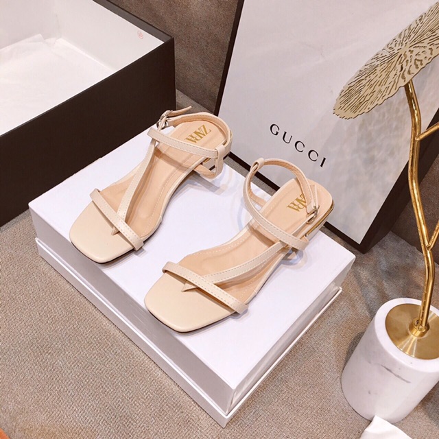 [Rẻ vô địch] Dép sandal nữ đế bệt xỏ ngón da lì đơn giản hót hít