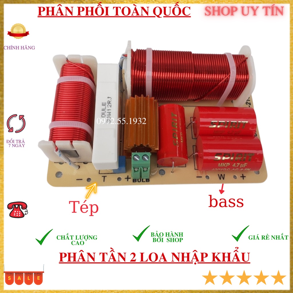 Mạch phân tần full đơn 2 loa 1 bát 1 tép nhập khẩu công suất lớn linh kiện xịn dùng cho mọi loại bát giá 1 chiếc