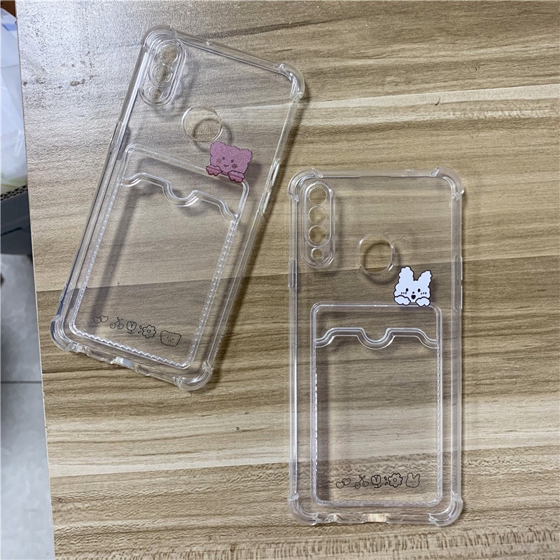 Ốp Điện Thoại TPU Mềm Trong Suốt Kèm Ngăn Đựng Thẻ In Họa Tiết Hoạt Hình Cho Samsung A12 A10S A20S A50S A30 A20 A70