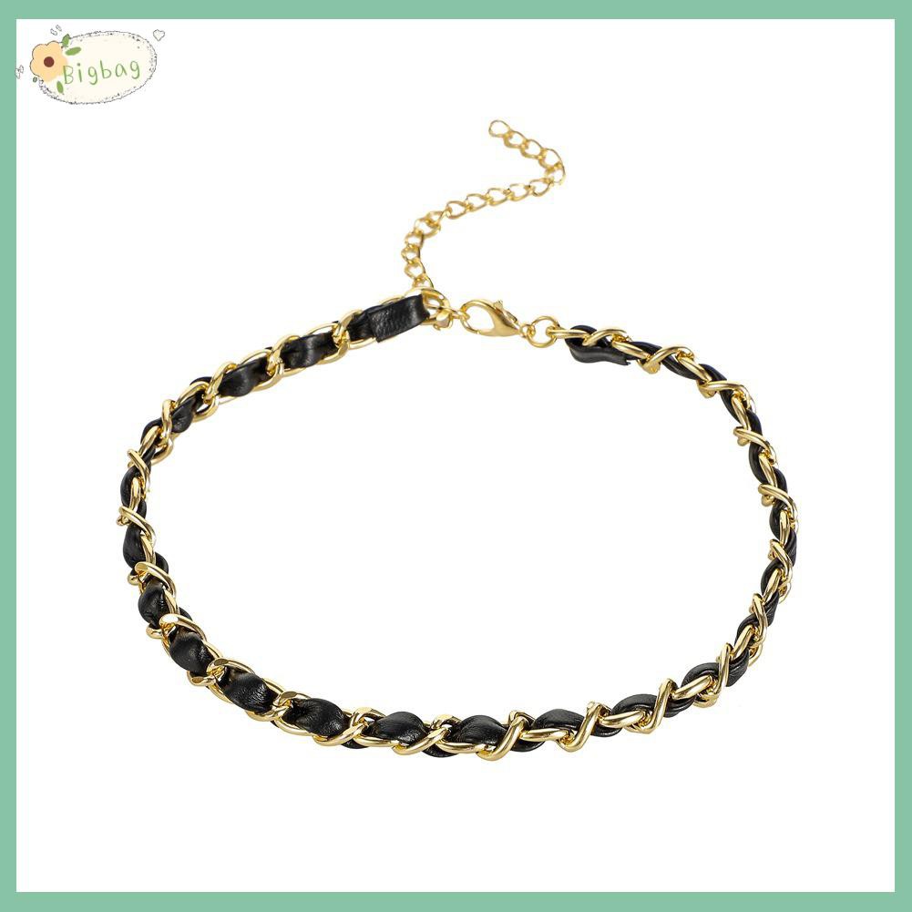 Vòng Cổ Choker Mini Làm Từ Da Pu Phong Cách Hiphop