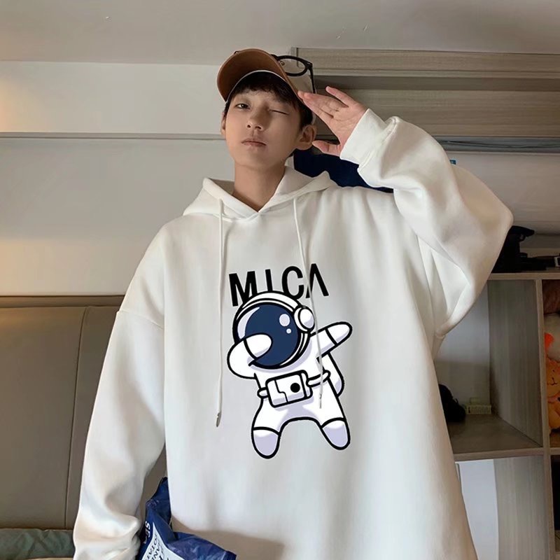 Áo khoác hoodie tay dài dáng rộng in hình phi hành gia phong cách đường phố Hàn Quốc size m-3xl