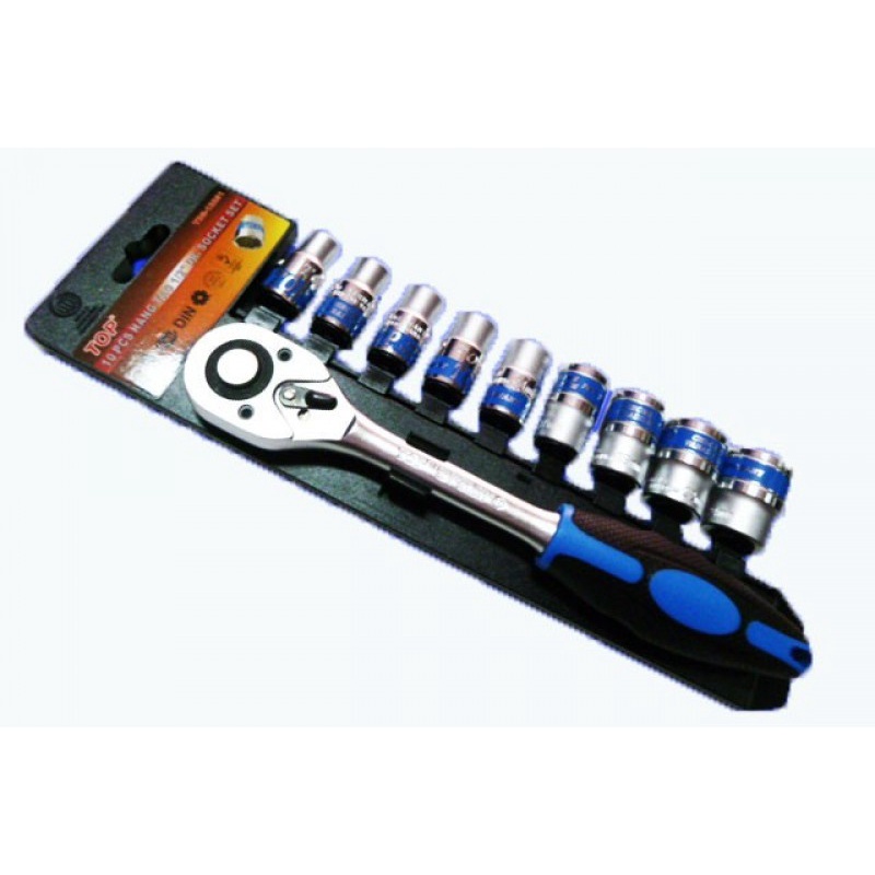 Bộ tuýp 10 chi tiết 1/2&quot; cần tư động TOP tbs12245 (Bạc)