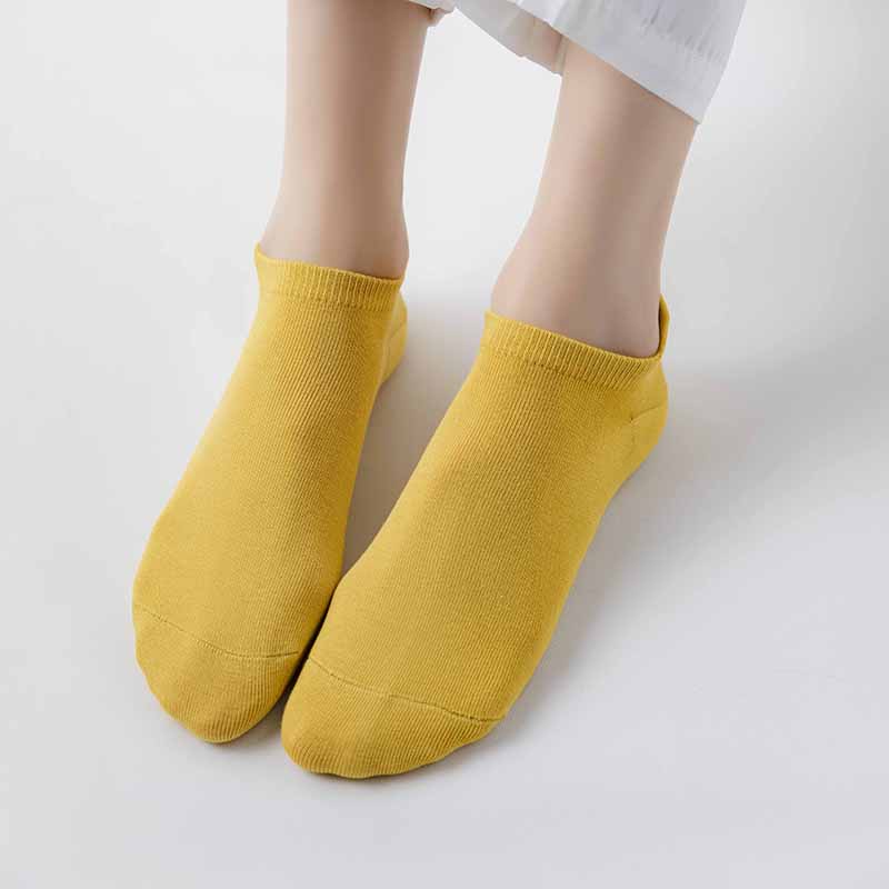 Summer Women Low top Socks Plain 100% Cotton Non-slip Female Casual Invisible Socks Elastic Slipper Socks