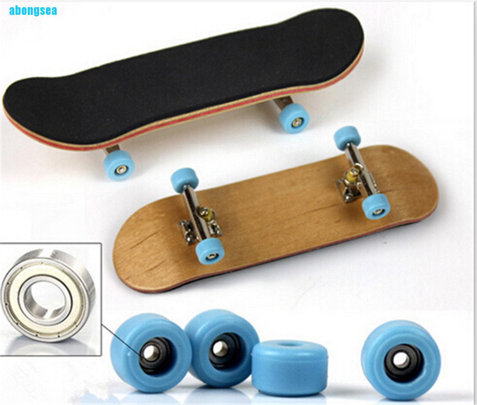 Abongsea Complete Wooden Fingerboard Finger Skate Board Grit Box Foam Tape Maple Wood