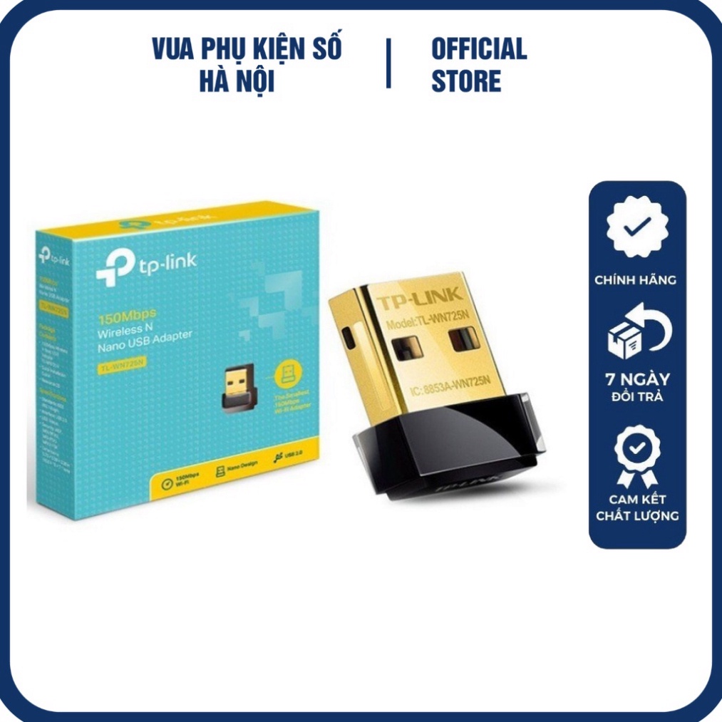Bộ Thu Wifi Cho Máy Tính Laptop Tplink TL-WN725N Chuẩn N 150Mbps Thiết Kế Nhỏ Gọn Tiện Dụng Cho Người Dùng