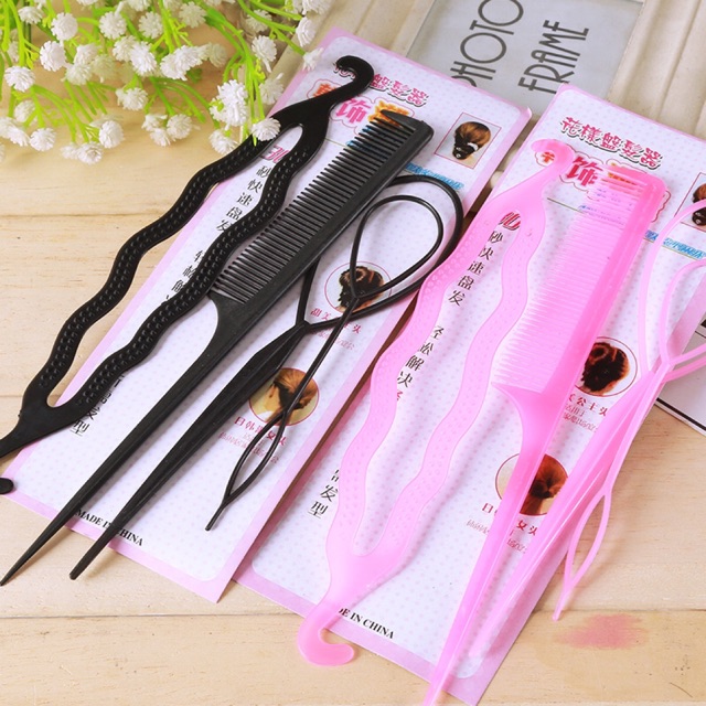 Set dụng cụ luồn tóc 4 món Pison gọn gàng - SP0069 - 01 bộ