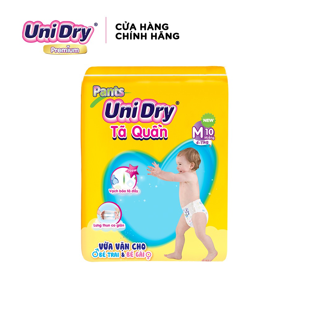 (Tặng 1 gói tã quần size M10 ) Combo 2 tã quần Unidry gói Super Jumbo size M (74 miếng)