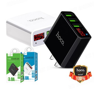 Củ Sạc 3 Cổng USB Hoco C15 Có Màn LED Hiển Thị Đo Dòng - Hàng Chính Hãng - Ổn Định Cho Iphone/IPad/Android
