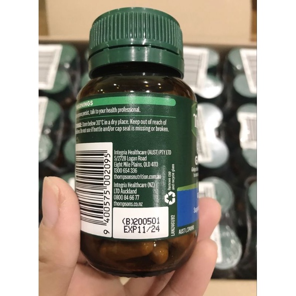 Bổ não Thompson's Ginkgo 6000mg 60 viên Úc.Cải thiện trí nhớ,giảm stress,căng thẳng,mệt mỏi,mất ngủ
