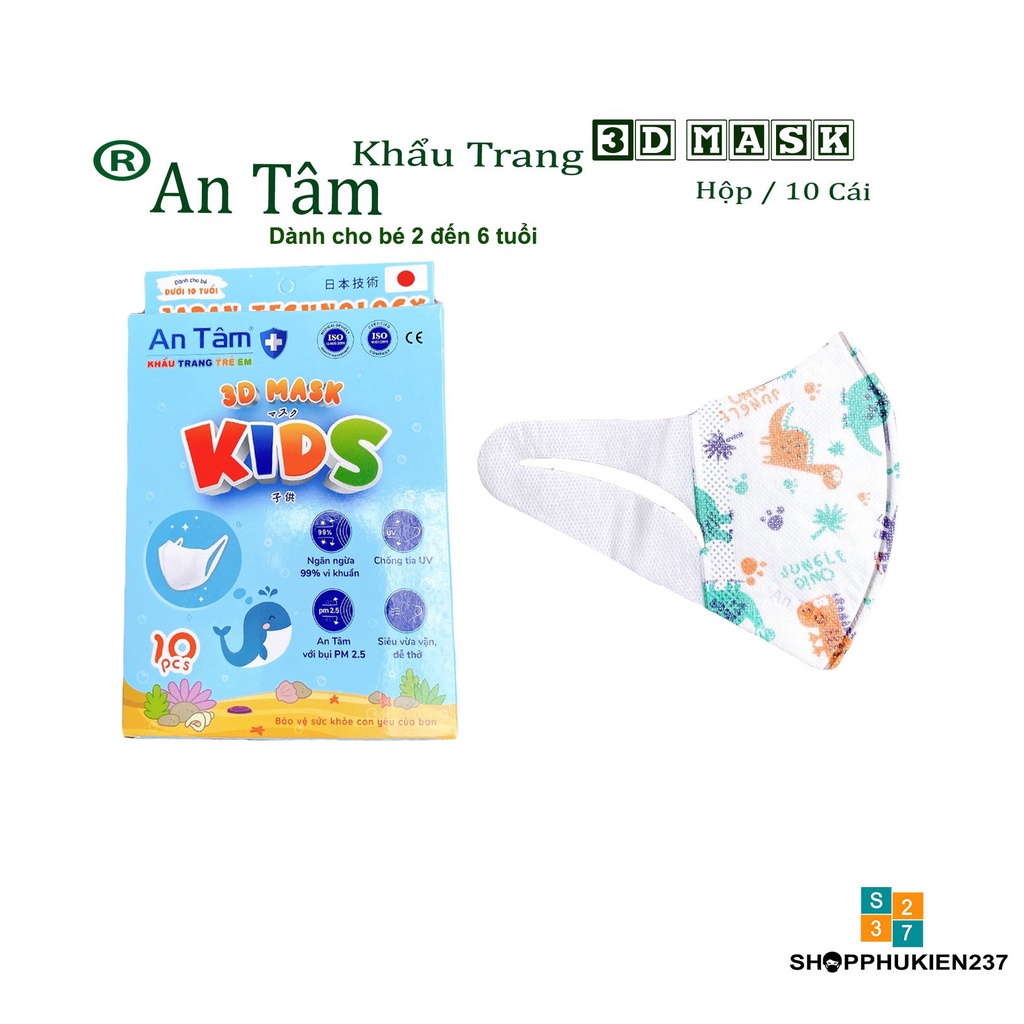 Khẩu trang 3D y tế cho bé hộp 10 cái