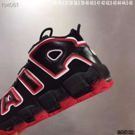 [Sale 3/3]Giày nam nữ Nike Air More Uptempo 96 black red -p13 ,