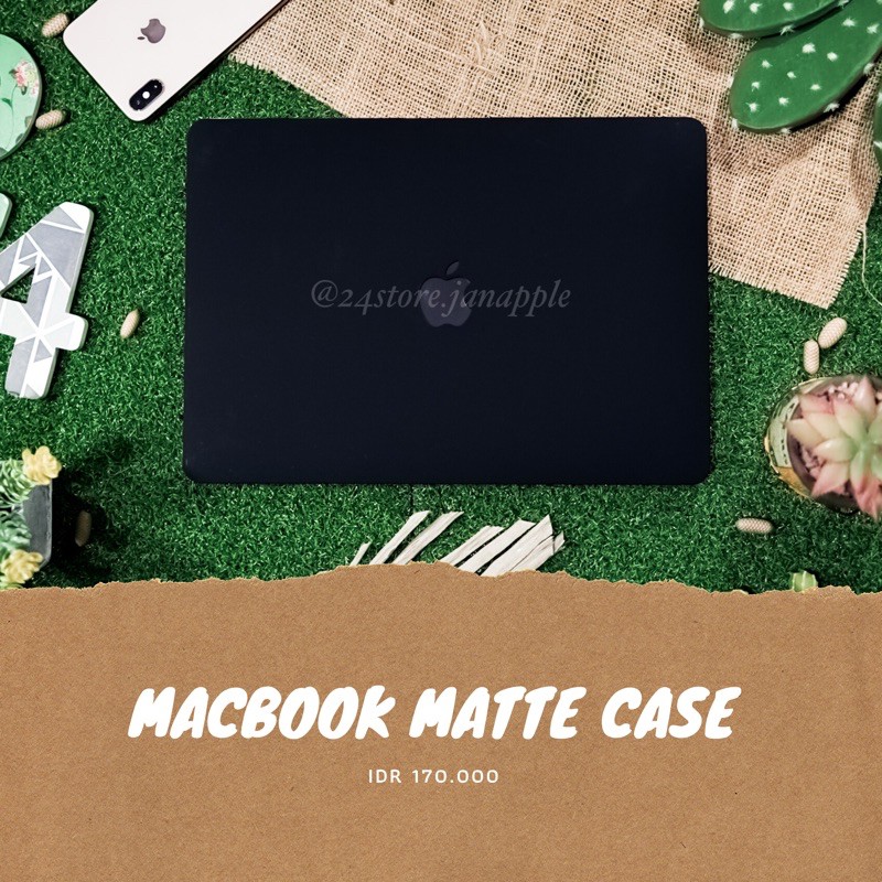 Mờ / Matte Ốp Bảo Vệ Máy Tính Bảng Macbook Màu Đen In Logo Độc Đáo