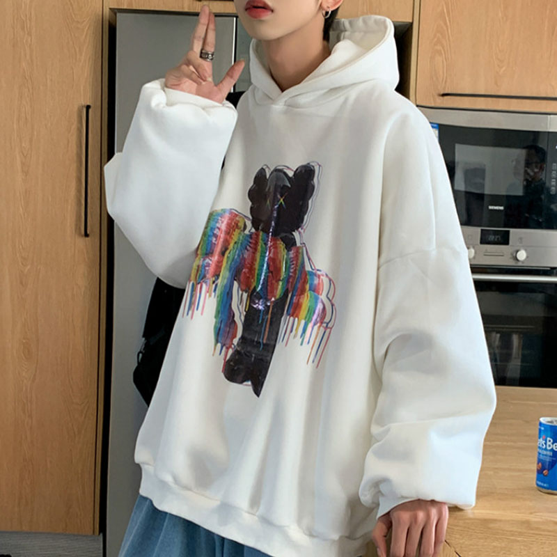 Áo Hoodie Dáng Rộng Có In Hình Gấu Dễ Thương Thời Trang Cao Cấp Cho Nam / Nữ