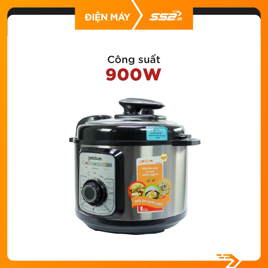 [Mã ELMALL10 giảm 10% đơn 500K] Nồi áp suất điện cơ Goldsun CD3601 (5L)-Hàng Chính Hãng