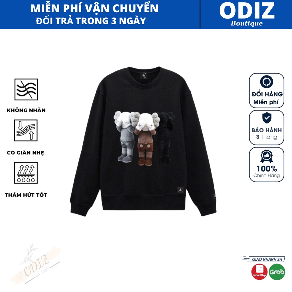 Áo Sweater, Form Rộng không xù lông áo nỉ dài tay Unisex + Tặng 1 áo thun Unisex trị giá 96k ODIZ 02