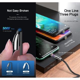 Cafele 3A For iPhone 12 Mini 11 Pro Max Type C Micro USB Magnetic Fast Charging Cord Retractable Data Sync Cable Samsung Android