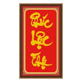 Tranh Thêu Chữ Thập phúc Lộc Thọ 51233 (KHÁCH TỰ THÊU) KT:30X60CM