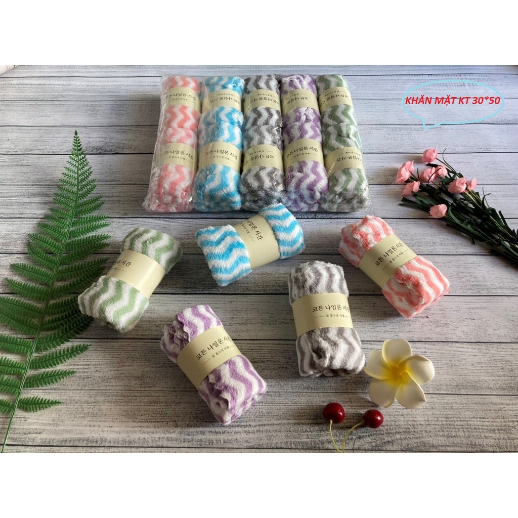 Khăn Lông Cừu Xuất Hàn, KT: 30*50, siêu mềm mại, thấm hút tốt, an toàn, không kích ứng da, phai màu