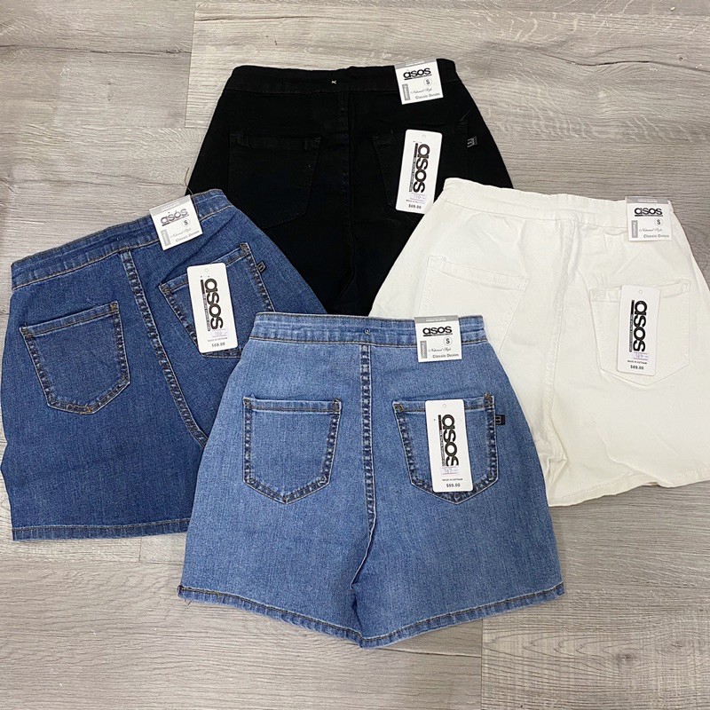 Quần shorts jeans cạp liền một nút lưng siêu cao tôn dáng, chất jeans dày dặn, co giãn thoải mái (hình thật) | BigBuy360 - bigbuy360.vn