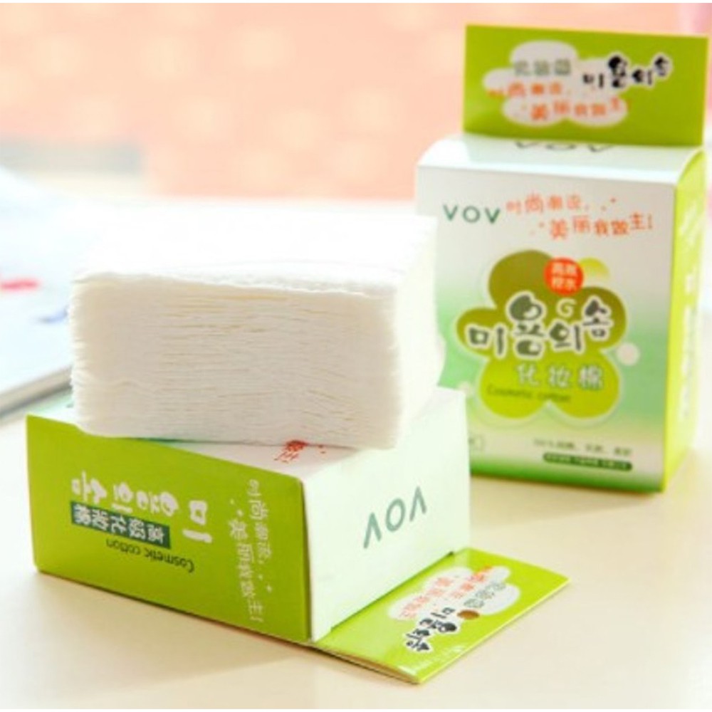 Bông Tẩy Trang VOV 100% Cotton 100 Miếng, Làm Sạch Lớp Makeup, Dễ Dàng Lau Các Mỹ Phẩm Trang Điểm