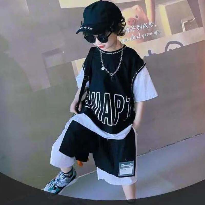 Set Đồ Thể Thao Hai Món Bằng Cotton Nguyên Chất Dáng Rộng Thời Trang Hàn Quốc Cho Bé Trai