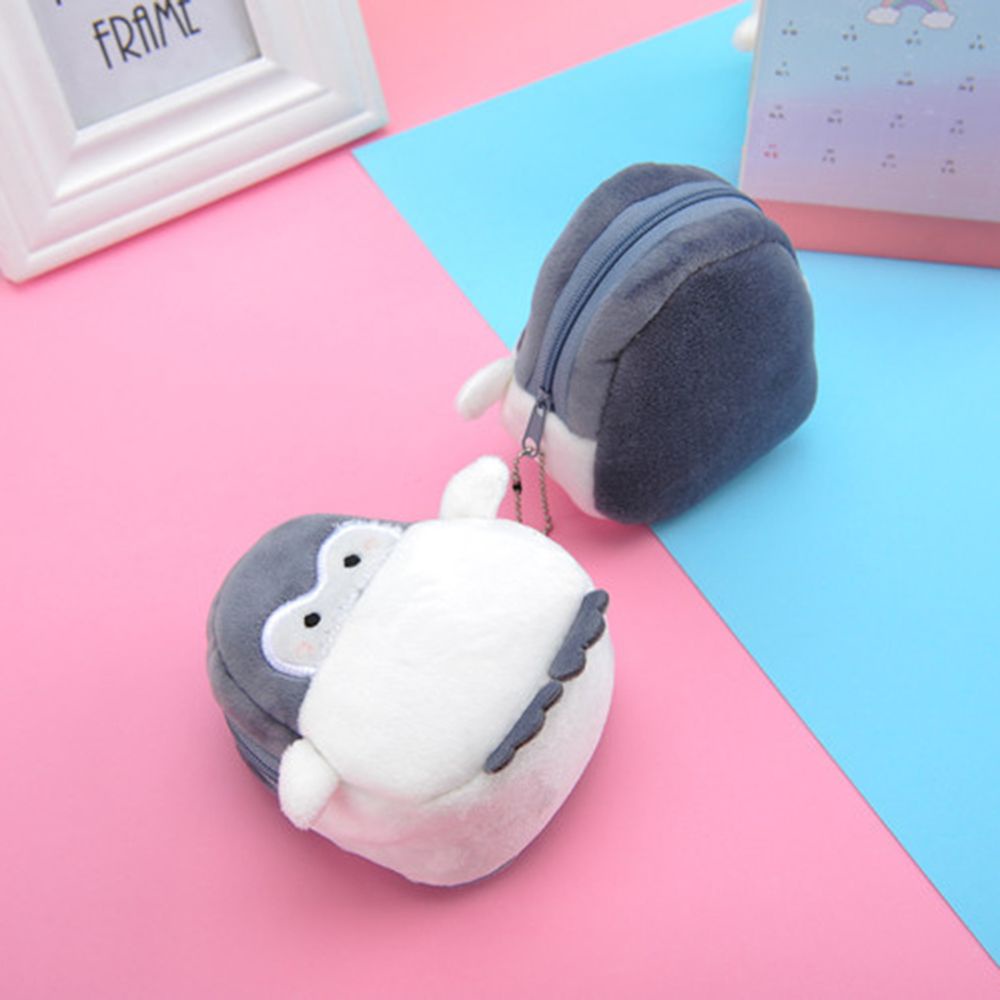 Túi đựng tiền xu/ tai nghe/ thẻ hình chim cánh cụt hoạt hình nhồi bông đáng yêu
