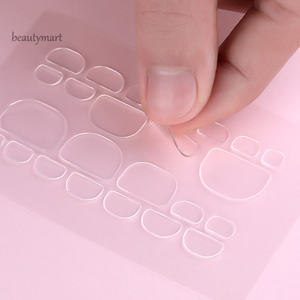 [Hàng mới về] Tấm 24 miếng băng keo 2 mặt trong suốt dán móng tay giả tiện dụng