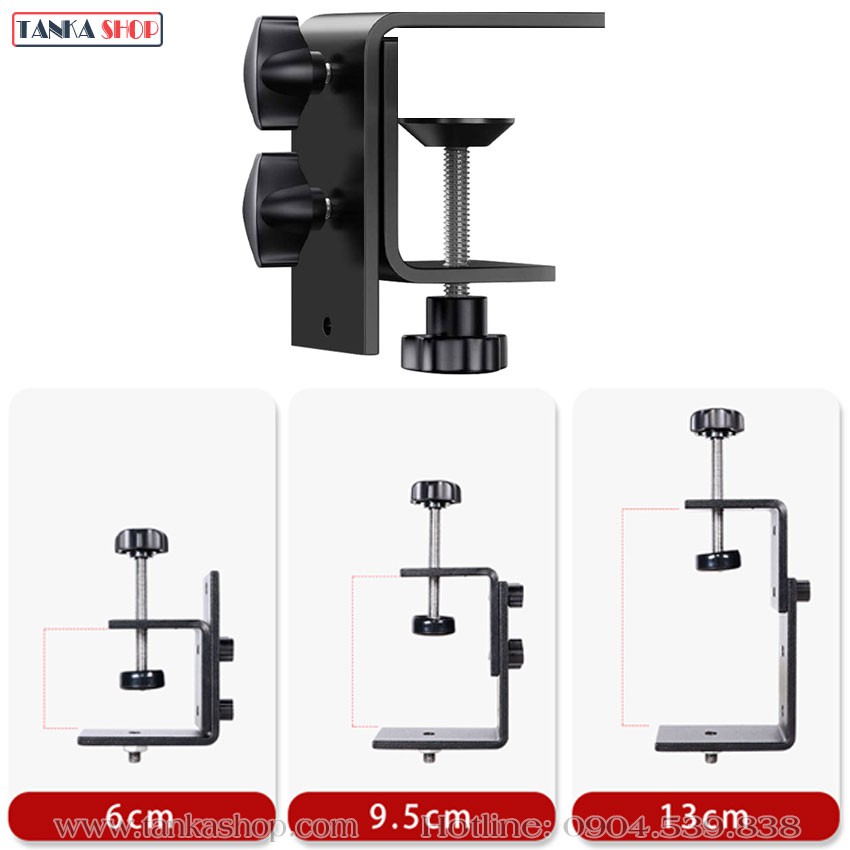 Chân đế webcam, điện thoại, máy ảnh kẹp bàn
