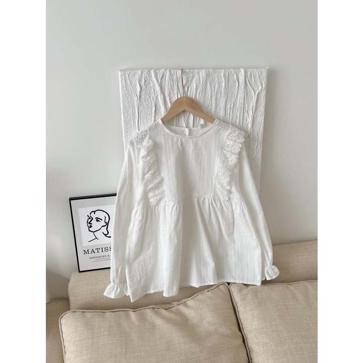 [ẢNH THẬT] Áo Babydol Bồng Nơ Chất Xốp Áo BBD Chun Tay Cổ Tròn Áo Sơ mi vintage 4 Màu Dáng Oversize Form Rộng Hàn Quốc