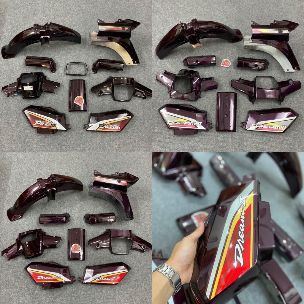 Bộ vỏ nhựa Dream ABS cao cấp, lắp cho các xe Honda Dream II Thái Việt, TQ )