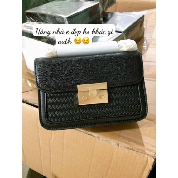 Túi da sần pha đan cói size 19 hàng QC cao cấp
