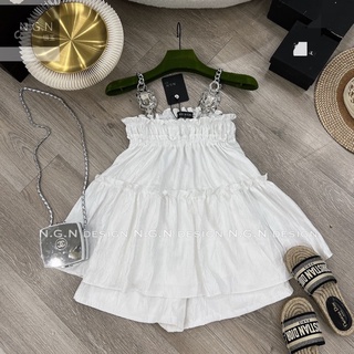 Bộ hai dây gấm lụa quai xích + quần sooc ( sale)