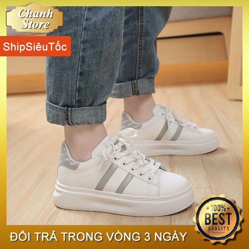 Giày Nữ Phản Quang Hai Vạch Có Màu Trắng Và Màu Hồng Cực Đẹp | BigBuy360 - bigbuy360.vn