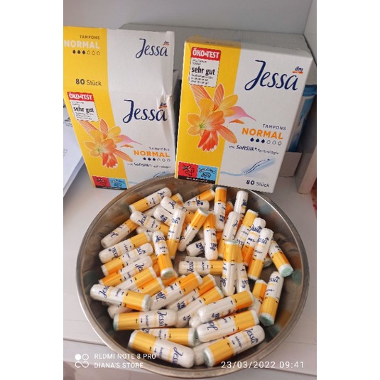 Băng vệ sinh Tampon Jessa đủ 3size hàng nội địa Đức