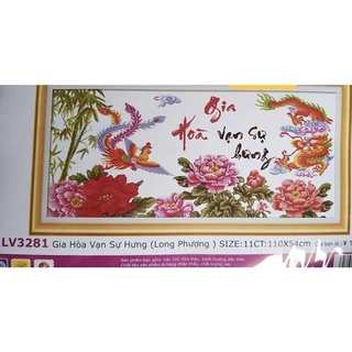 Tranh thêu chữ thập Gia Hòa Vạn Sự Hưng LV3281 chưa thêu