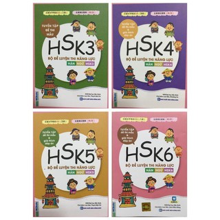 Sách - Combo 4 Cuốn Bộ Đề Luyện Thi Năng Lực Hán Ngữ HSK3, HSK4, HSK5, HSK6