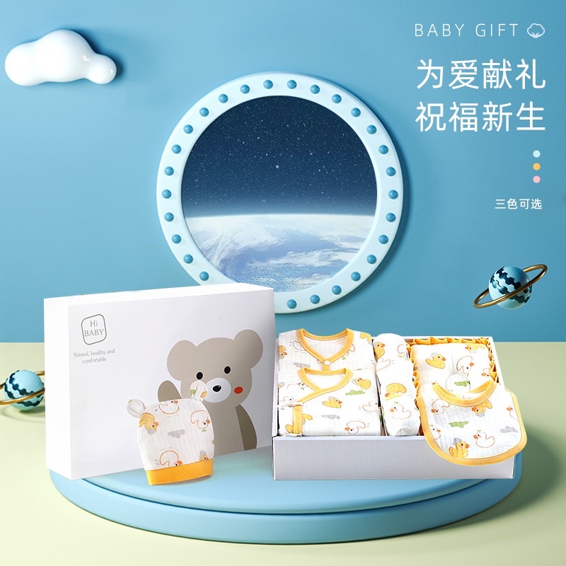 Set quà tặng sơ sinh đầy tháng cao cấp 20 chi tiết có hộp đựng túi xách cực sang trọng cho bé trai bé gái