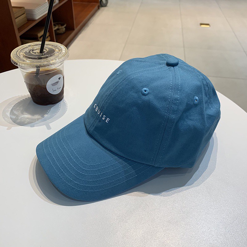 Mũ lưỡi trai mềm thêu chữ đơn giản thời trang Hàn Quốc