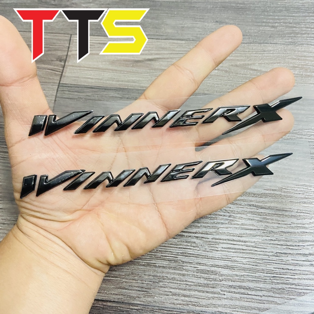 Tem logo 3D chữ nổi WINNER X dán trang trí xe máy Honda Winner X chất liệu nhựa cứng zin xi bóng