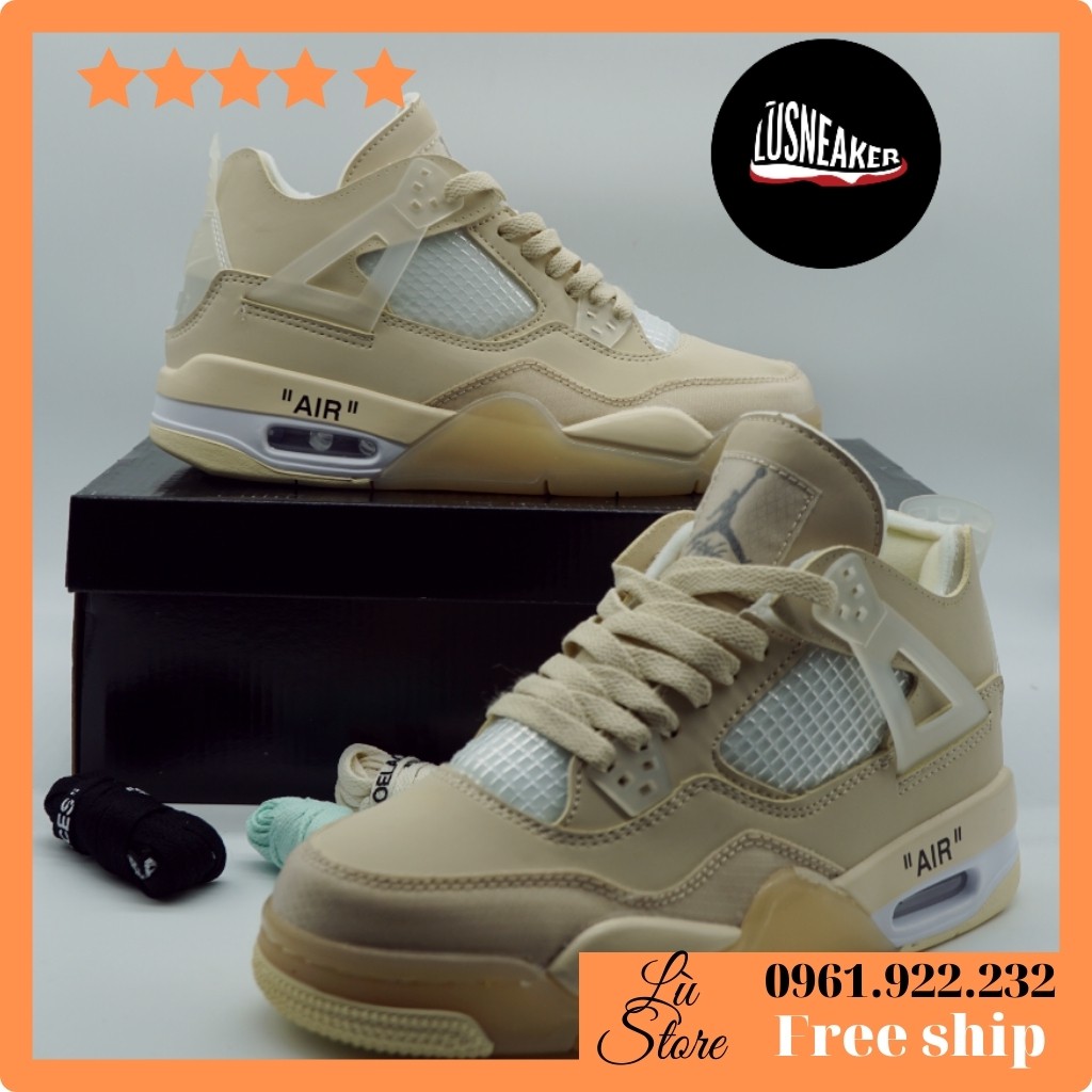 [FREESHIP+ẢNH THẬT] Giày sneaker Off W.hite /A.ir Jo.rdan 4 /C.ream/S.ail" OW/Lù Store | BigBuy360 - bigbuy360.vn