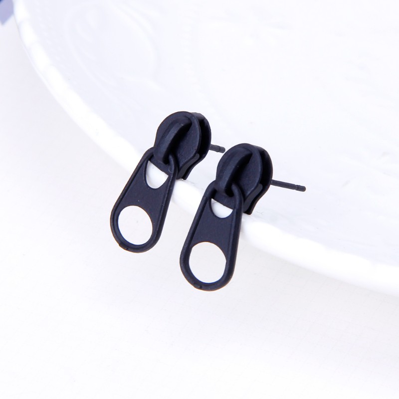 Đôi khuyên tai hình khóa kéo cá tính